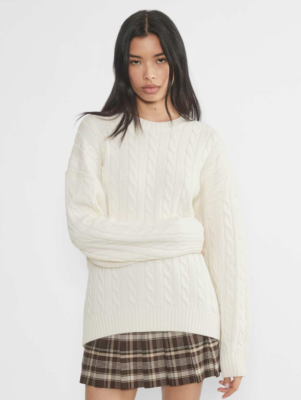 Aritzia Sunday Best Peggy Sweater Ivory White Merino Wool Crew Neck Size Small